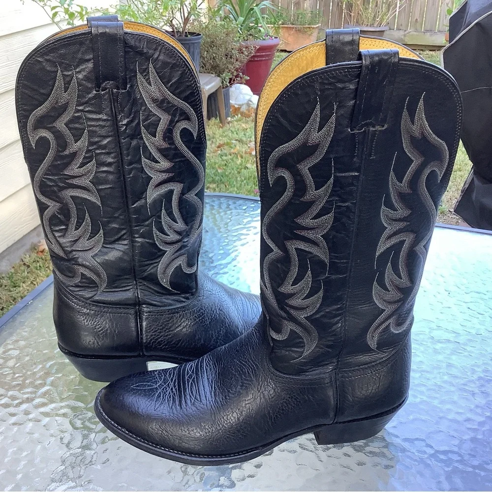 Nocona Black Leather Western Boots - Picture 3 of 4